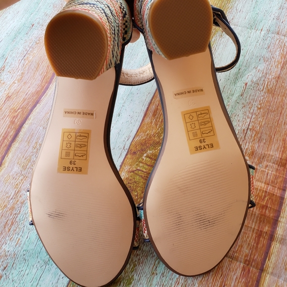 Modcloth Sidewalk Strut Woven Ankle Strap Heels 8 - Picture 8 of 8